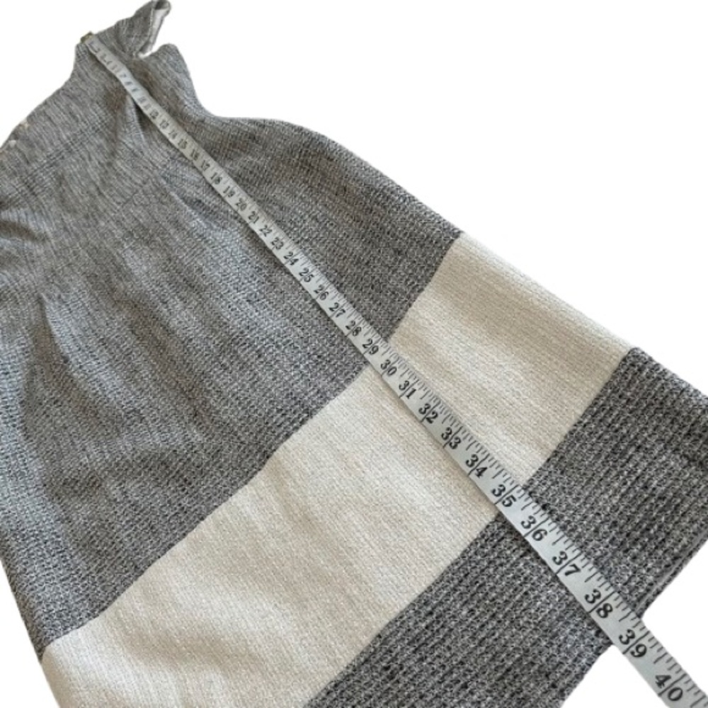 Kay Unger Chick Women's Sz.4 Gray Black & Ivory Short Sleeves Lined Midi Dress - Picture 13 of 16